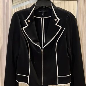White House Black Market black blazer with white piping